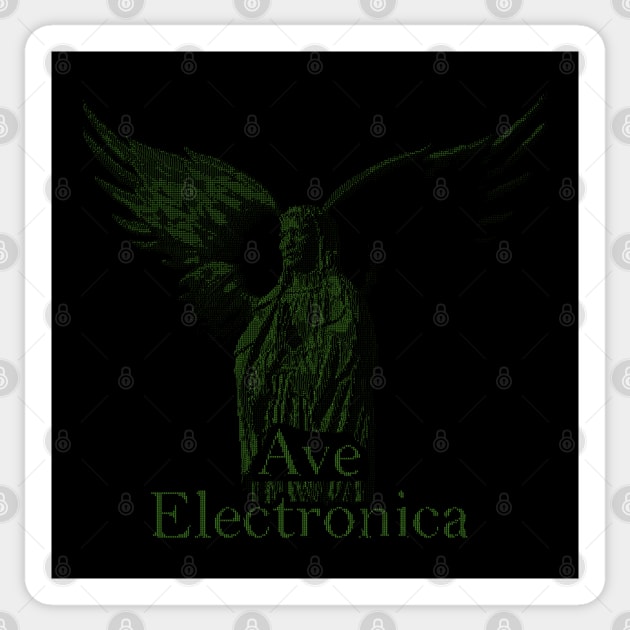 ASCii Sancta Maria - Ave Electronica (Green) Sticker by McNerdic